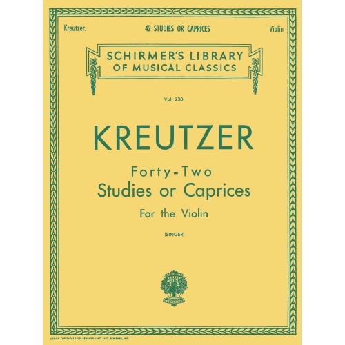 Rodolphe Kreutzer: Forty-Two Studies Or Caprices (Violin)