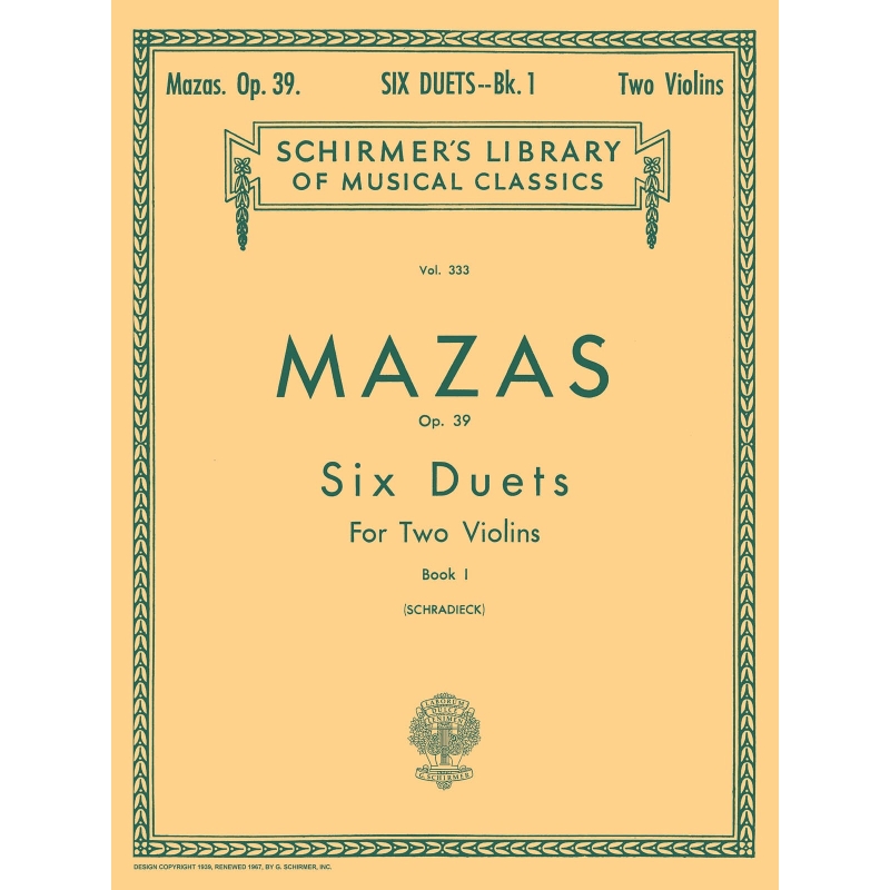 Mazas, Jacques-Féréol - 6 Duets, Op. 39 - Book 1
