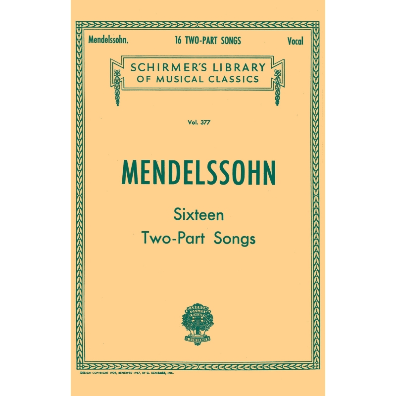 Bartholdy, Felix Mendelssohn - 16 Two-part Songs