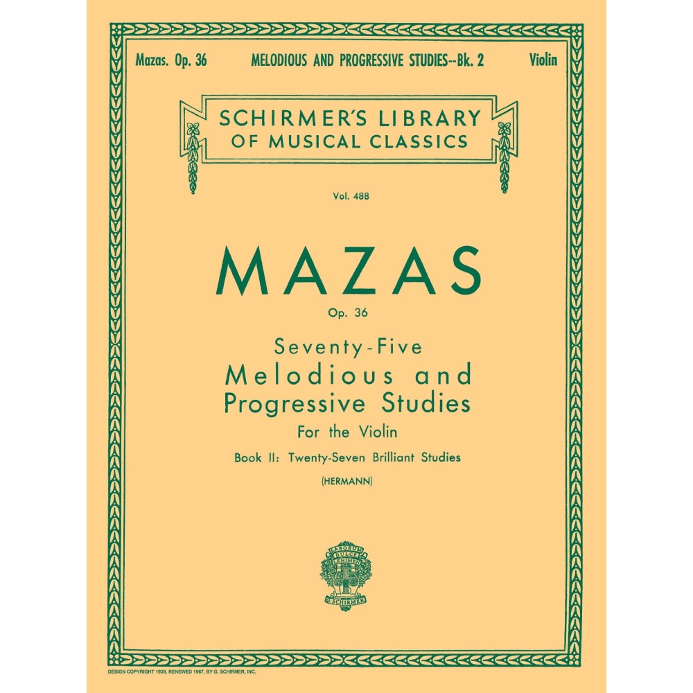 Mazas, Jacques-Féréol - 75 Melodious and Progressive Studies, Op. 36 Bk 2