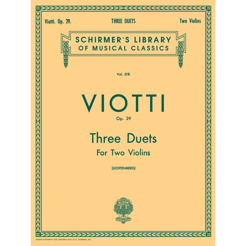 Viotti, Giovanni Battista - 3 Duets, Op. 29