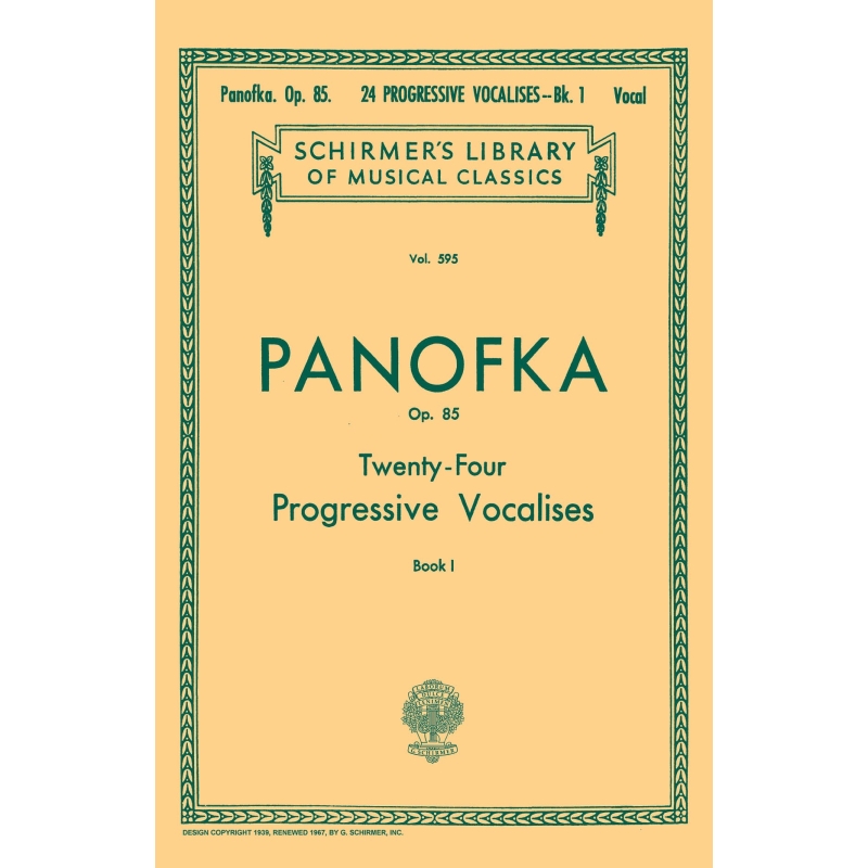Panofka, Heinrich - 24 Progressive Vocalises, Op. 85 - Book 1