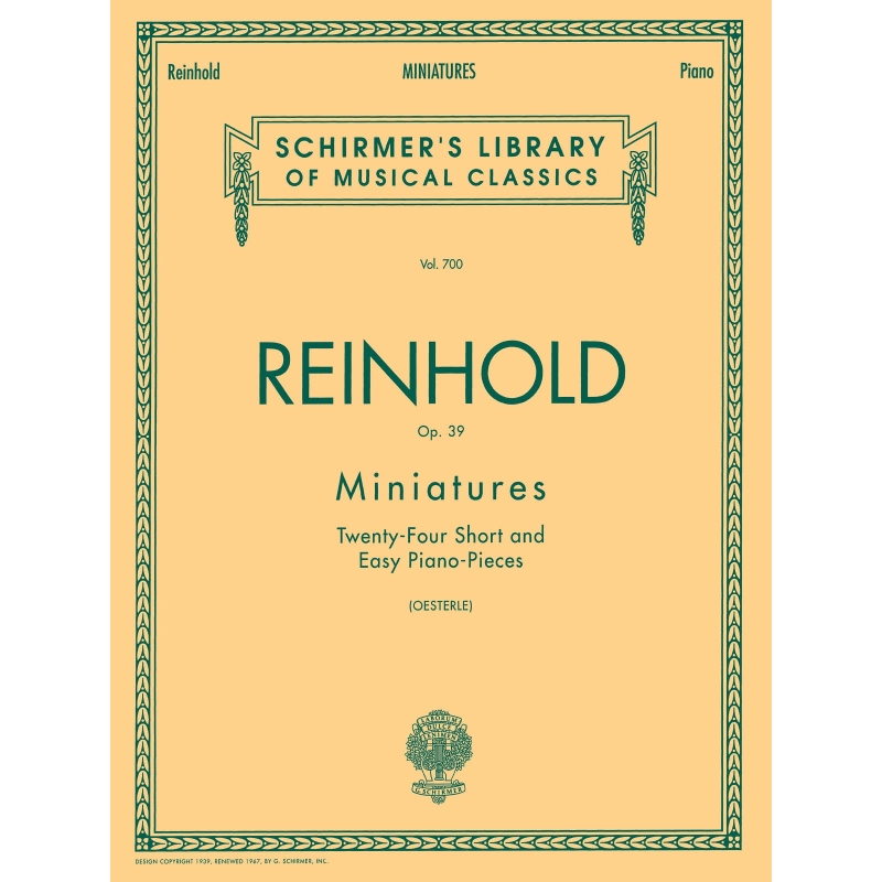 Reinhold, Hugo - Miniatures, Op. 39