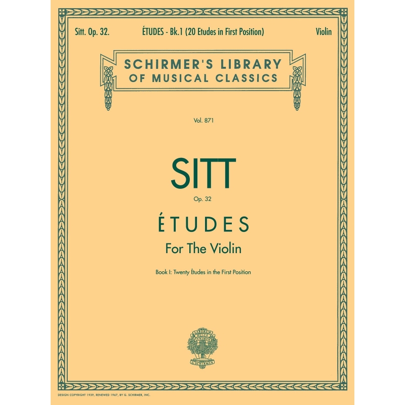 Sitt, Hans - Etudes, Op. 32 - Book 1