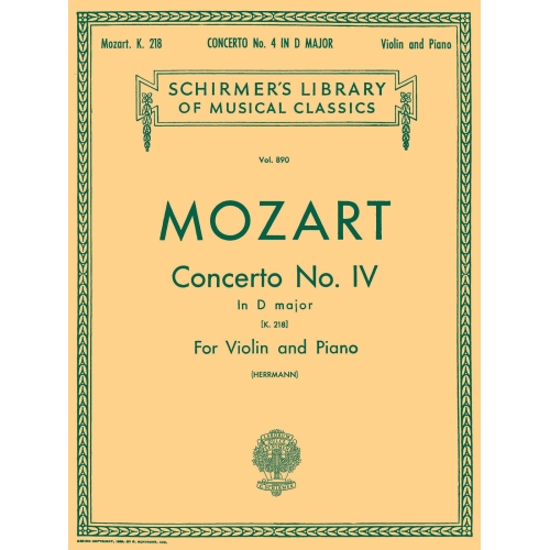 Mozart, Wolfgang Amadeus - Violin Concerto No.4 In D K.218