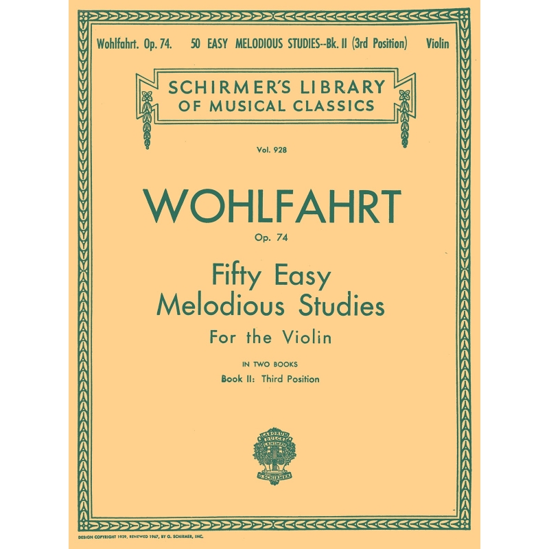 Wohlfahrt, Franz - 50 Easy Melodious Studies, Op. 74 - Book 2