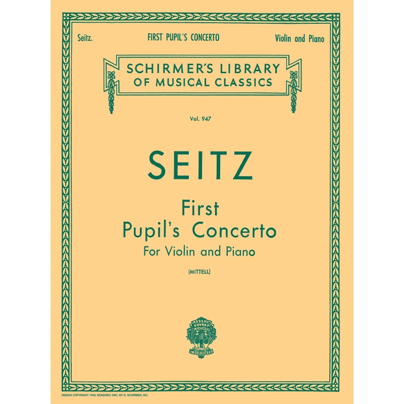 Seitz, Friedrich - Pupil's Concerto No. 1 in D