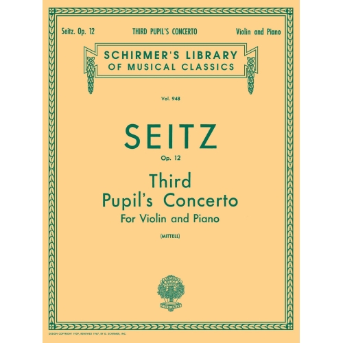 Seitz, Friedrich - Pupil's Concerto No. 3 in G Minor, Op. 12