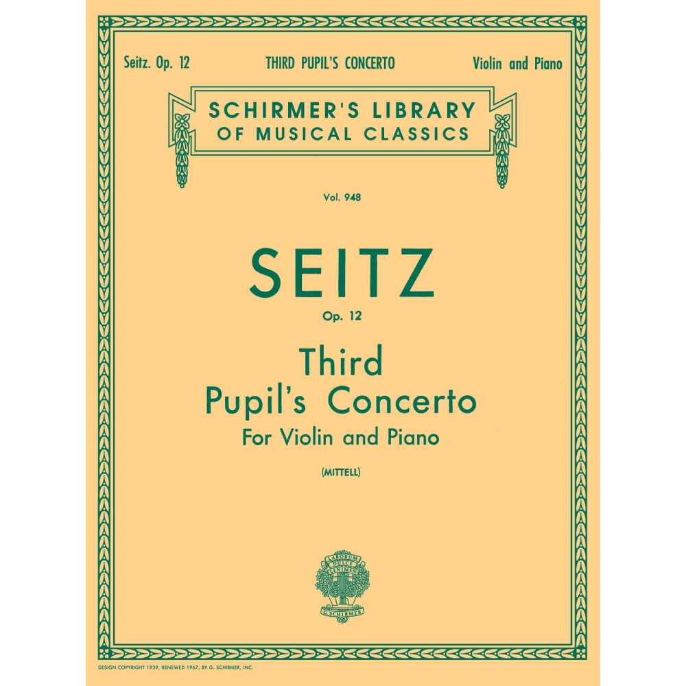 Seitz, Friedrich - Pupil's Concerto No. 3 in G Minor, Op. 12