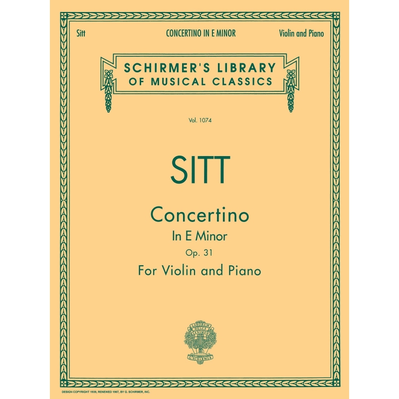 Sitt, Hans - Concertino in E Minor, Op. 31