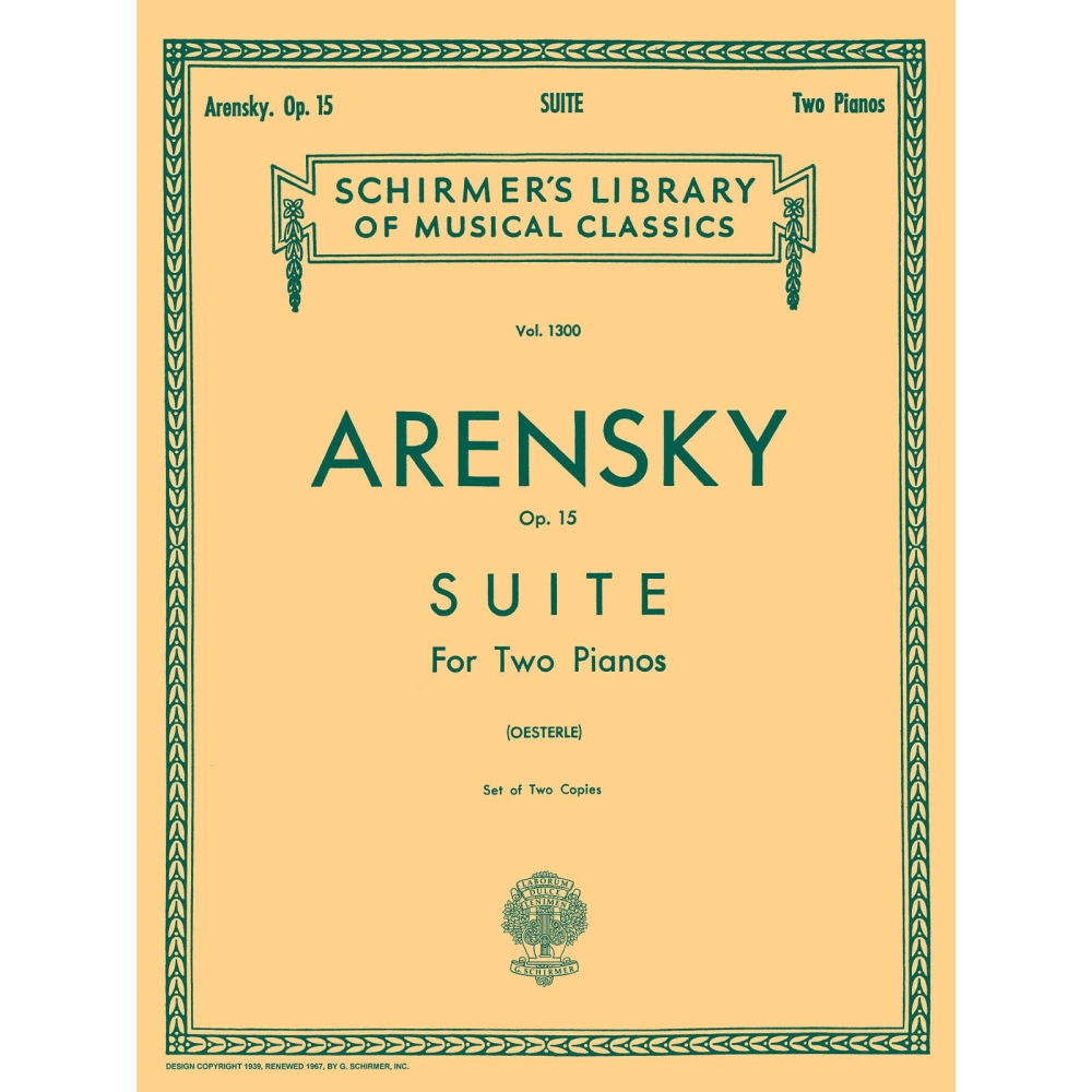 Arensky, Anton Stepanovich - Suite No.1 Op.15 for 2 Piano's (set of 2 copies)
