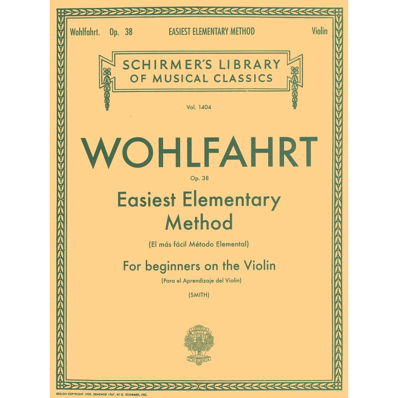 Wohlfahrt, Franz - Easiest Elementary Method for Beginners Op. 38