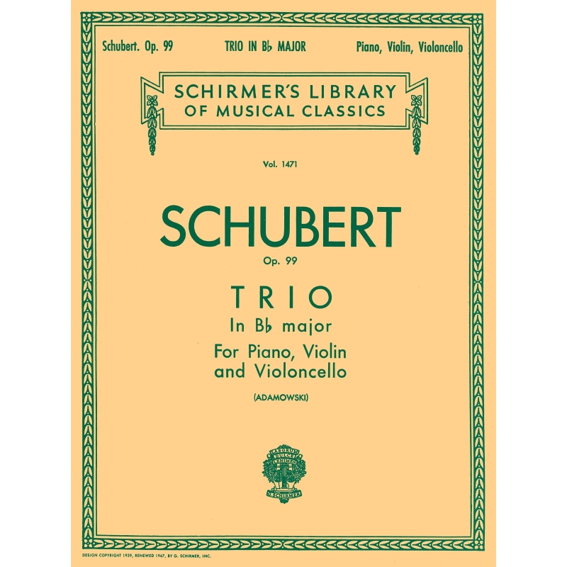 Schubert, Franz - Trio in B Flat, Op. 99
