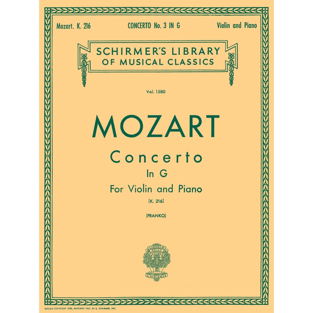 Mozart, Wolfgang Amadeus - Violin Concerto No.3 In G KV216