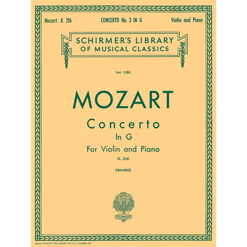 Mozart, Wolfgang Amadeus - Violin Concerto No.3 In G KV216