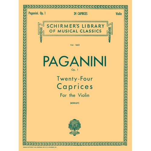 Niccolo Paganini: Twenty-Four Caprices For Solo Violin Op.1