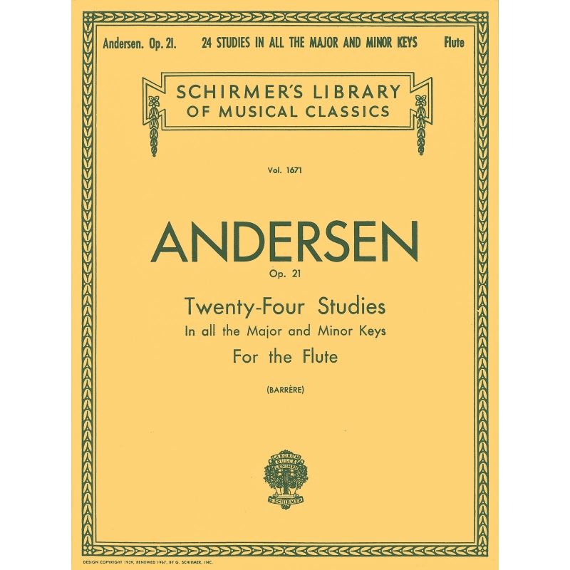 Andersen, Joachim - Twenty-Four Studies, Op. 21