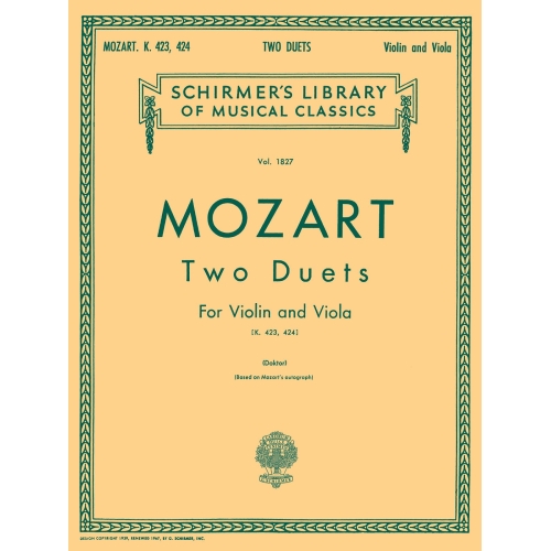 Mozart, W.A - Two Duets for Violin and Viola, K. 423 and K. 424