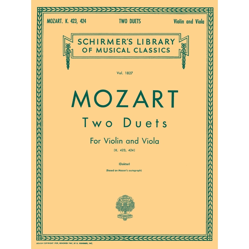 Mozart, W.A - Two Duets for Violin and Viola, K. 423 and K. 424