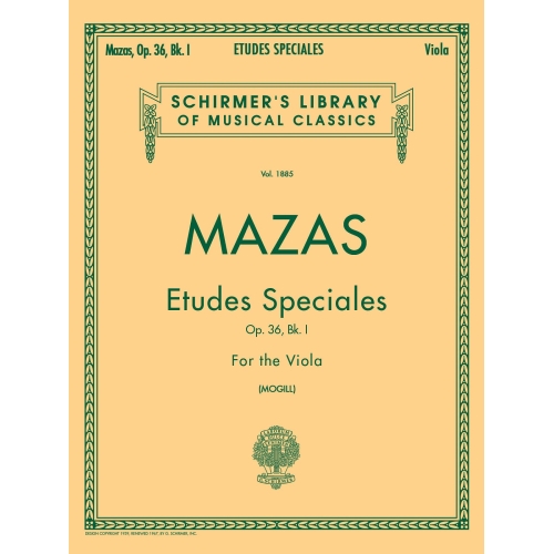 Mazas - Etudes Speciales, Op. 36, Book 1 (viola)
