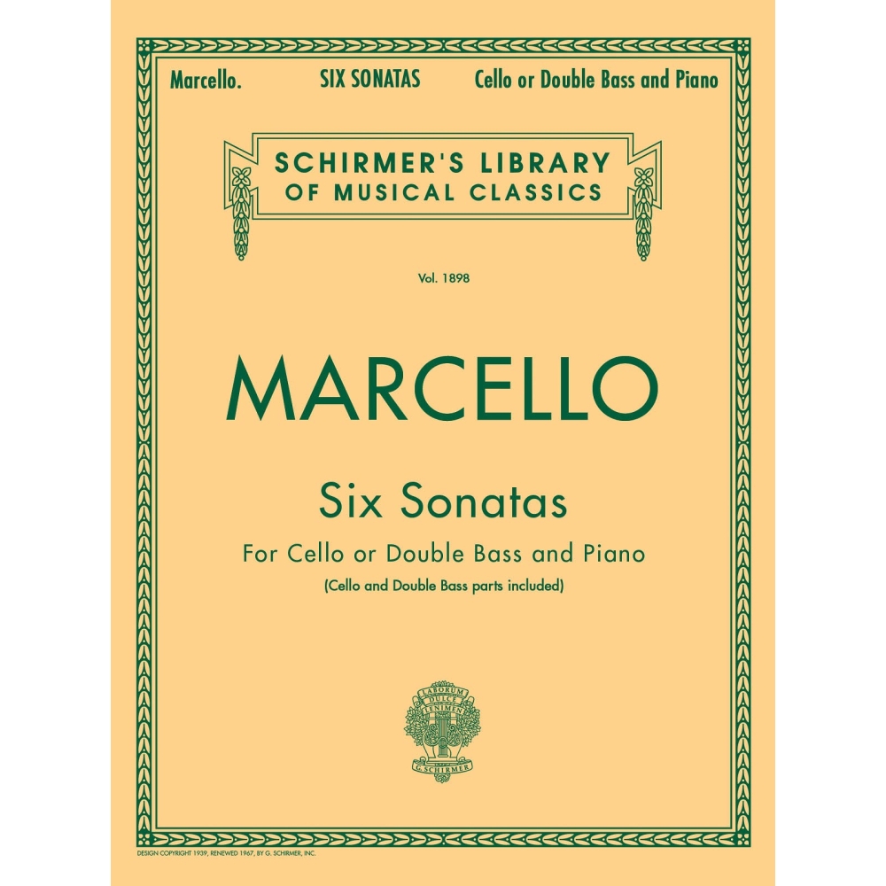 Marcello, Benedetto- Six Sonatas For Cello Or D Bass