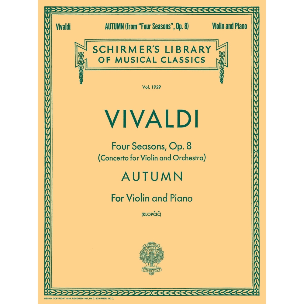 Vivaldi, Antonio - Schirmer Library of Classics Volume 1929
