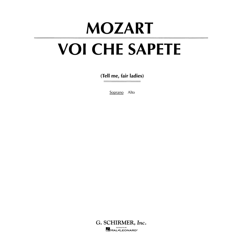 Mozart, Wolfgang Amadeus - Voi che sapete (from Le Nozze di Figaro)