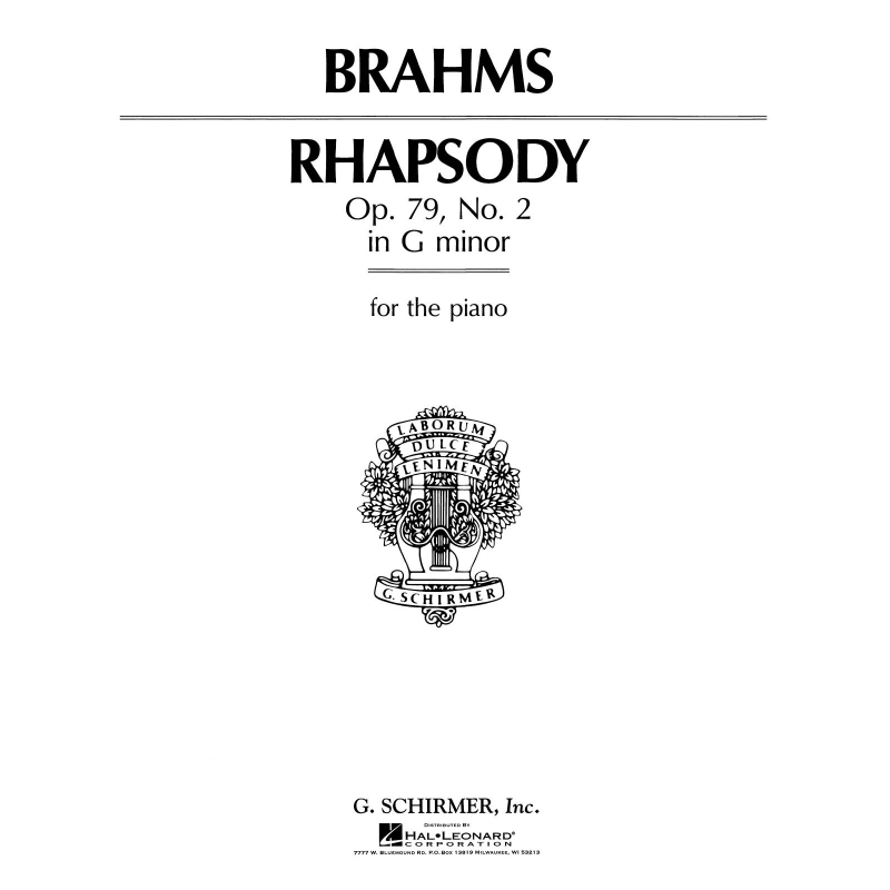 Brahms, Johannes - Rhapsody in G Minor, Op. 79, No. 2