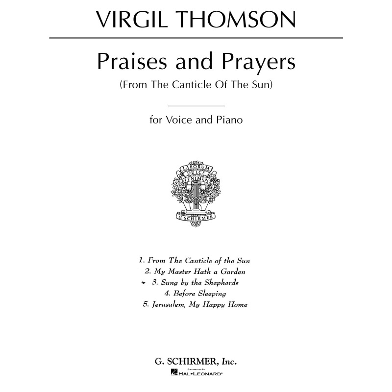 Thomson, Virgil - Sung by the Shepherds (from Praises and Prayers)