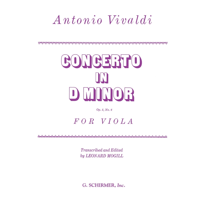 Vivaldi, Antonio - Concerto d-minor Op.3 No.6 Viola-Piano