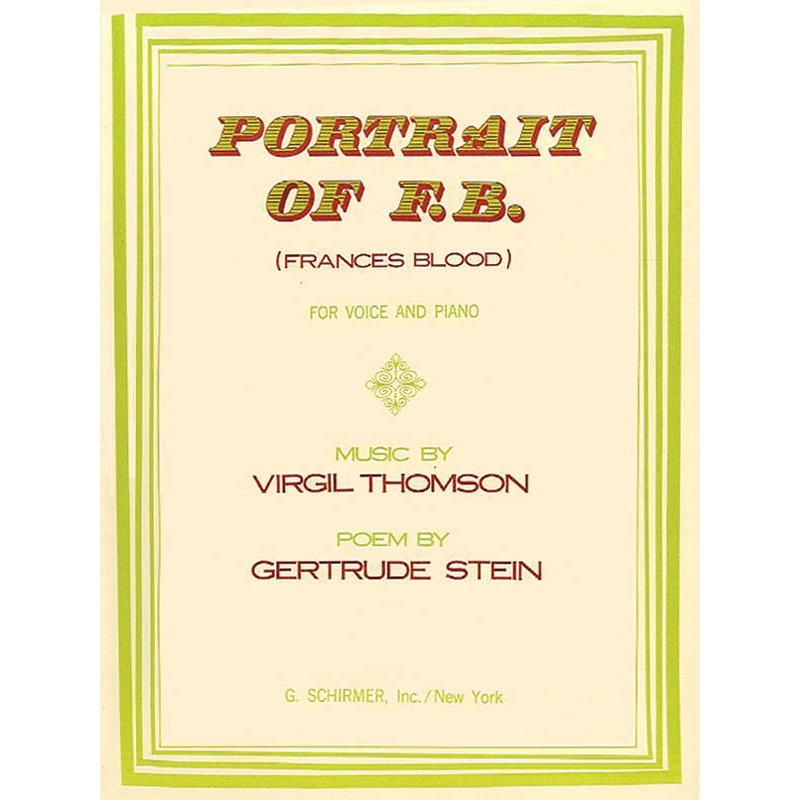 Virgil Thomson: Portrait Of F.B. (Frances Blood)