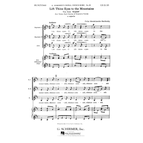 Mendelssohn, Felix - Lift Thine Eyes to the Mountains (from Elijah)