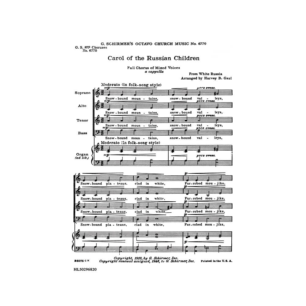Song, Folk - Carol of Russian Chldren