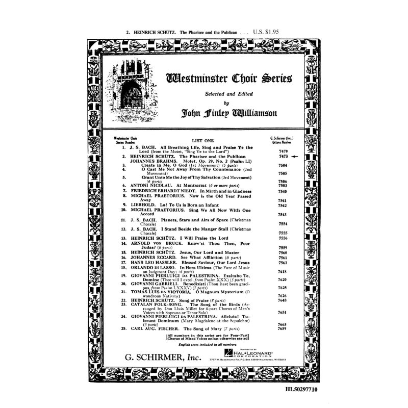Schütz, Heinrich - Pharisee and the Publican