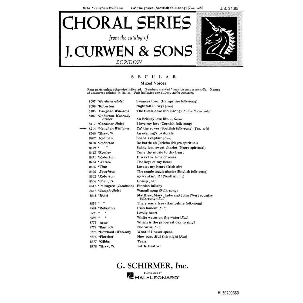 Williams, Ralph Vaughan - Ca' The Yowes