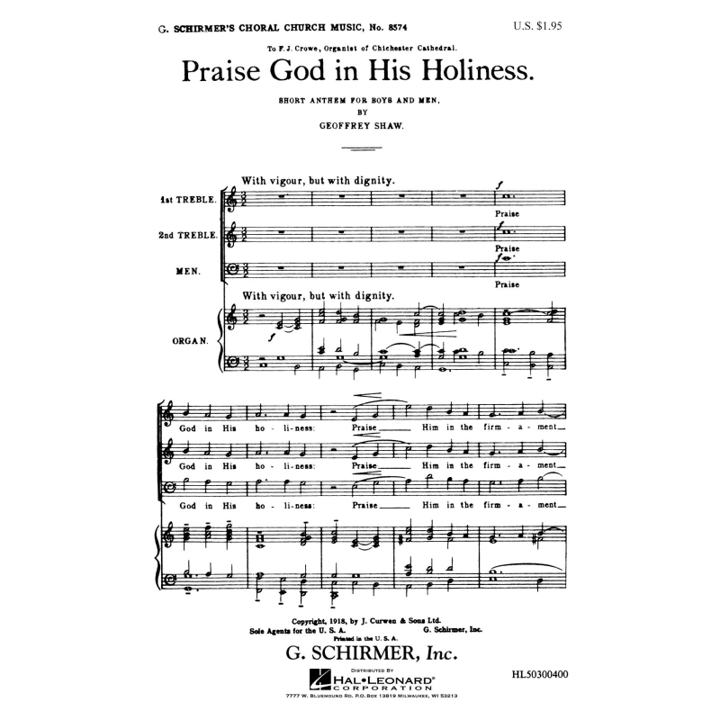 Shaw, G. - Praise God in His Holiness