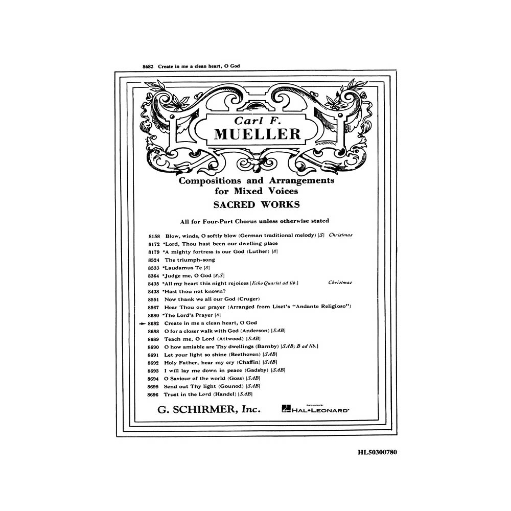 Mueller, Carl F. - Create In Me A Clean Heart, O God