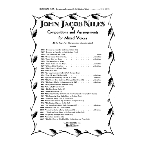 Niles, John Jacob - I...