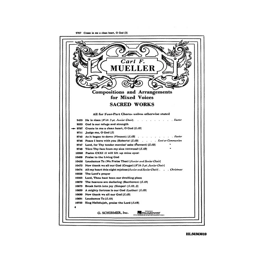 Mueller, Carl F. - Create in Me a Clean Heart, O God