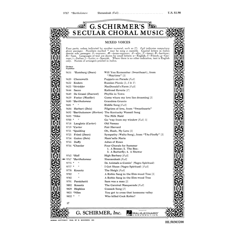 Traditional - Shenandoah Unac