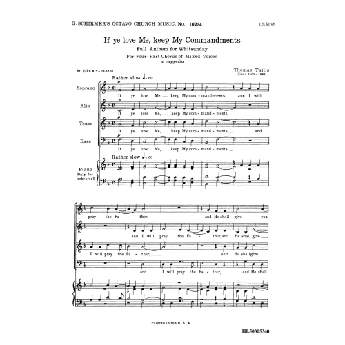 Tallis, Thomas - If Ye Love...