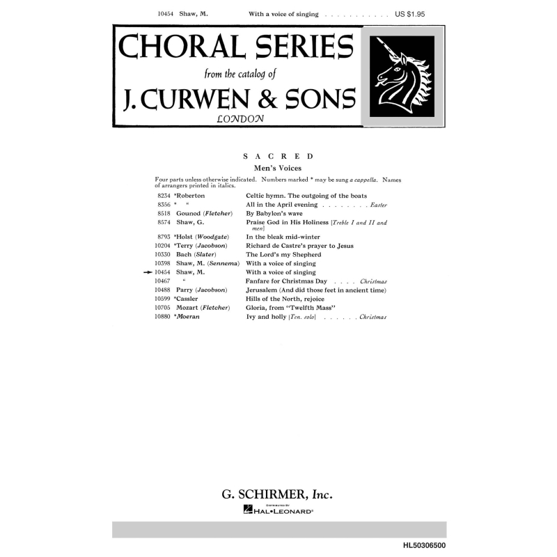Shaw, M. - With a Voice of Singing
