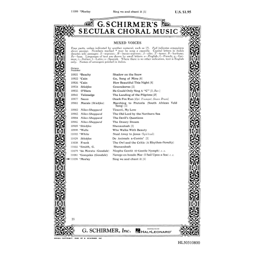 Morley, Thomas - Sing We...