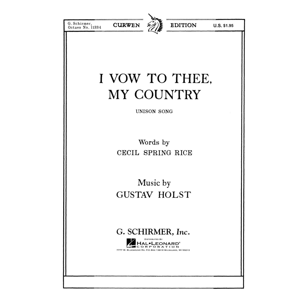 Holst, Gustav - I Vow To Thee My (Unison) Country