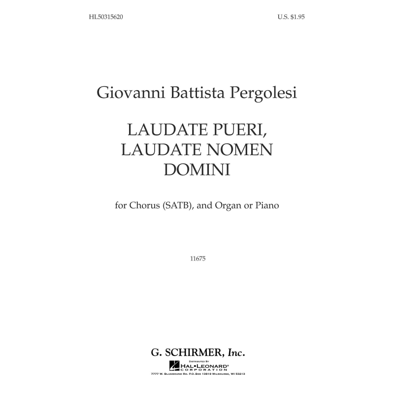 Pergolesi, Giovanni Battista - Laudate Pueri Laudate Nomen Domini