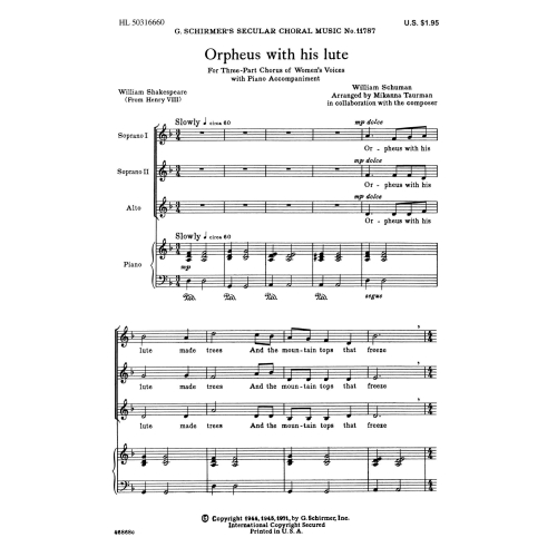 Schuman, W. - Orpheus With...