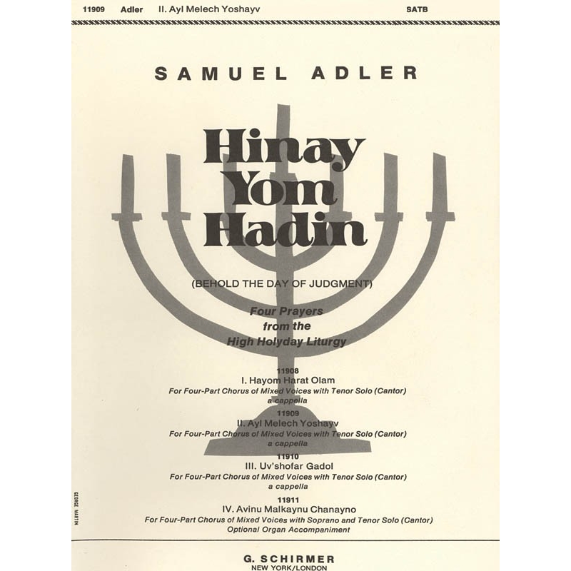 Adler, S. - Ayl Melech Yoshayv SATB/Tenorsolo Unac