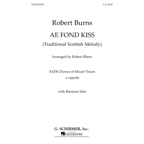 Ae Fond Kiss (SATB)