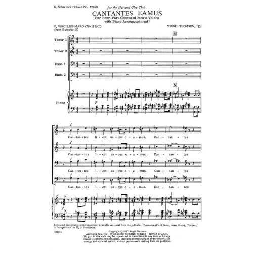 Thomson, Virgil - Cantantes...
