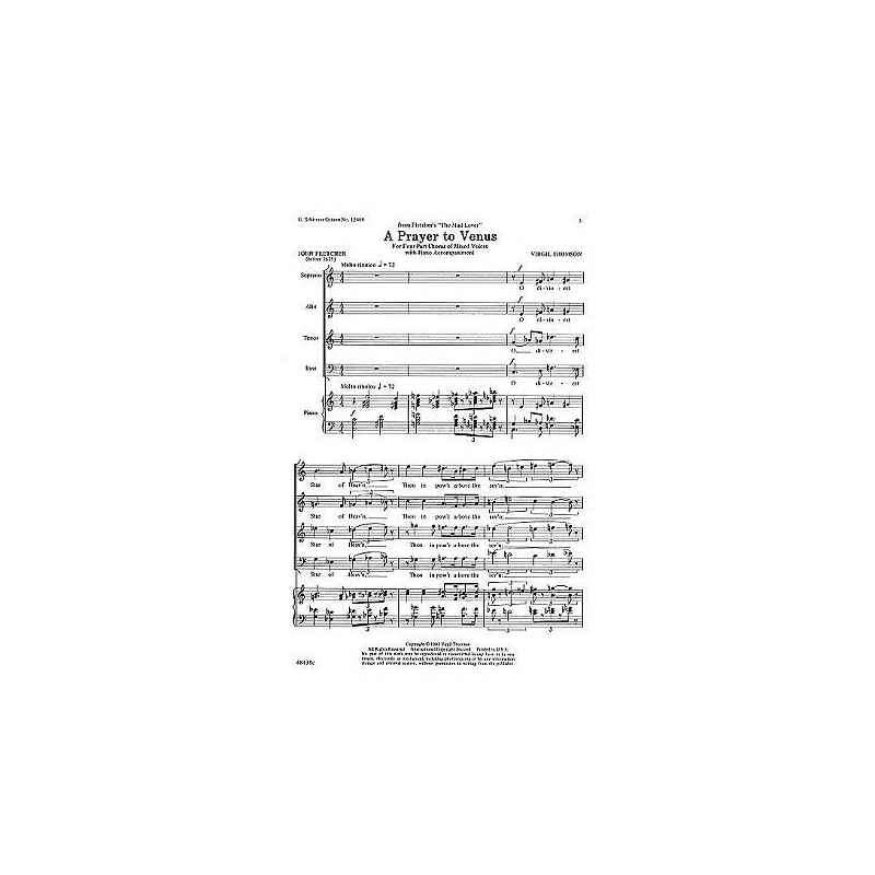 Thomson, Virgil - Prayer To Venus